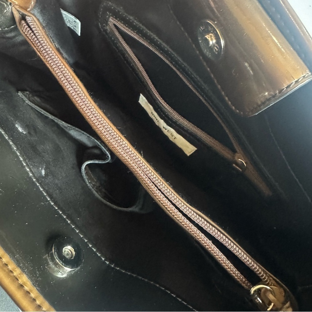 Nine west patent bronze/ brown ombre tote bag ❤️ - Picture 9 of 9